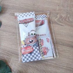 Pack Regalo Divertido Cars Disney | Cuaderno, Lápiz y Dulces