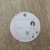 Etiqueta Redonda Niña con Perro | Pegatina Personalizada Mascotas