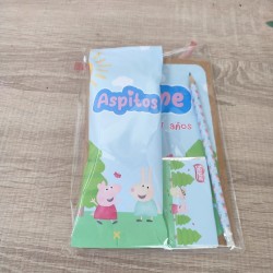 Pack Regalo Divertido Peppa Pig | Cuaderno, Lápiz y Dulces