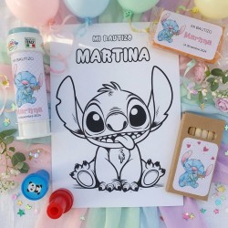 Pack Regalo Divertido Stitch Disney | Plastilina, Pompero y Sellos