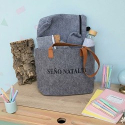 Set Profesora Fieltro Personalizado | Regalos Fin de Curso Profesores