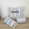 Set Algodón Rayas Personalizado Profe | Bolsa, Neceser y Pareo