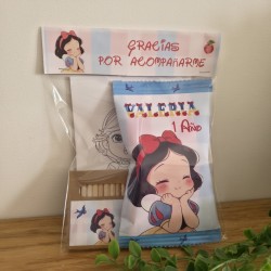 Pack Regalo Divertido Blancanieves | Lámina, Colores y Gusanitos