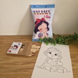 Pack Regalo Divertido Blancanieves | Lámina, Colores y Gusanitos