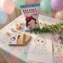 Pack Regalo Divertido Blancanieves | Lámina, Colores y Gusanitos