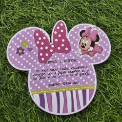 Invitación Cabeza de Minnie Mouse Personalizada | Cumpleaños Infantiles