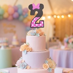 MiniCake Topper Número Minnie Mouse | Decoración Tartas Infantiles