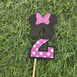 MiniCake Topper Número Minnie Mouse | Decoración Tartas Infantiles