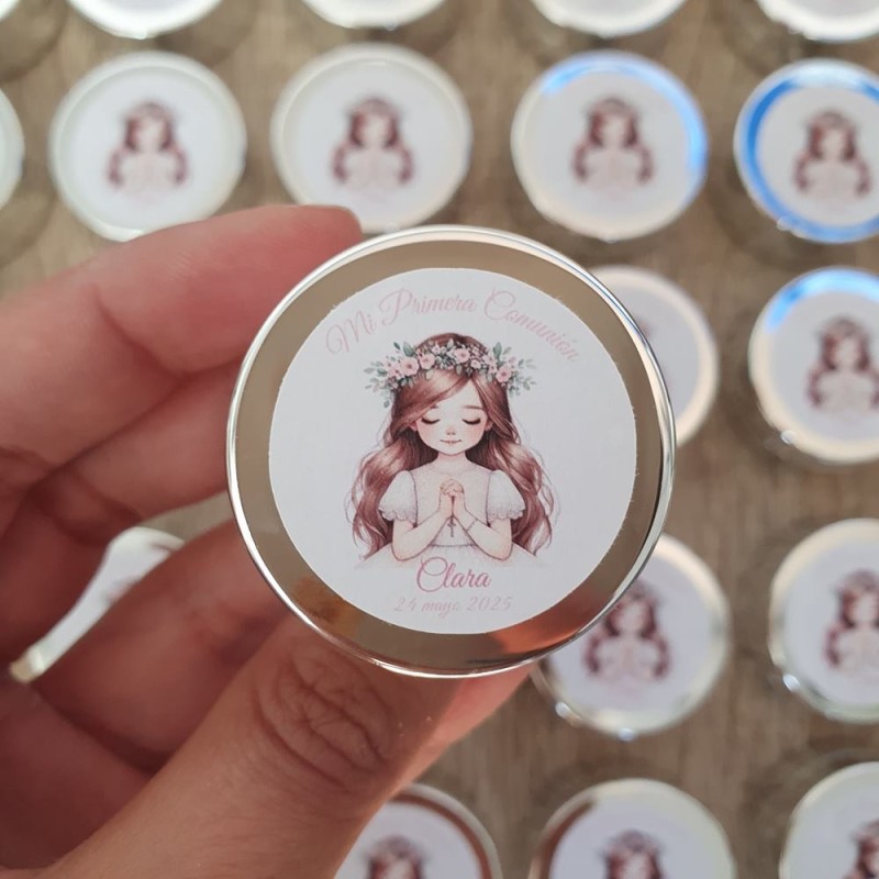 Bálsamo Labial Lata Comunión Niña Pelo Largo | Detalles Invitados