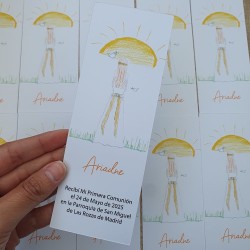 Marcapáginas Sencillo Niña Arcoiris | Recuerdos de Comunión