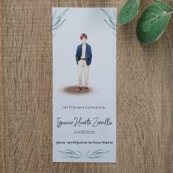 Marcapáginas Recordatorio Comunión Niño | Papelería Fina Personalizada
