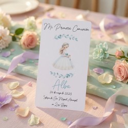 Recordatorio Sencillo Comunión Niña Perfil | Papelería Elegante