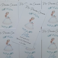 Recordatorio Sencillo Comunión Niña Perfil | Papelería Elegante
