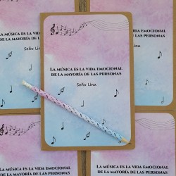 Cuaderno A5 Kraft con Lápiz Notas Musicales | Detalles Personalizados