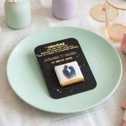 Tarjeta Agradecimiento con Chocolatina Star Wars | Detalles Cumpleaños
