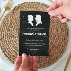 Invitación de Boda Star Wars Personalizada | Papelería Elegante