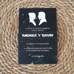 Invitación de Boda Star Wars Personalizada | Papelería Elegante