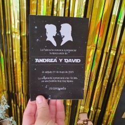 Invitación de Boda Star Wars Personalizada | Papelería Elegante