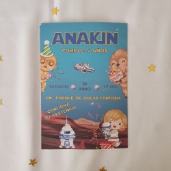 Invitación Cumpleaños Star Wars Personalizada | Papelería Infantil
