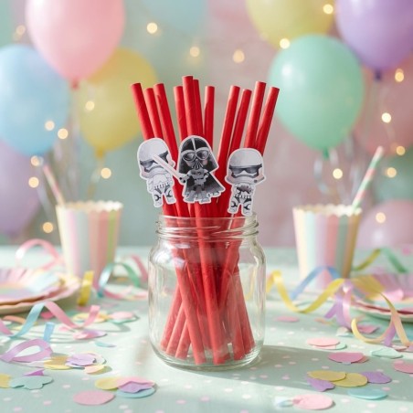 Lote 10 Cañitas Star Wars Personalizadas | Decoración de Cumpleaños