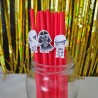 Lote 10 Cañitas Star Wars Personalizadas | Decoración de Cumpleaños
