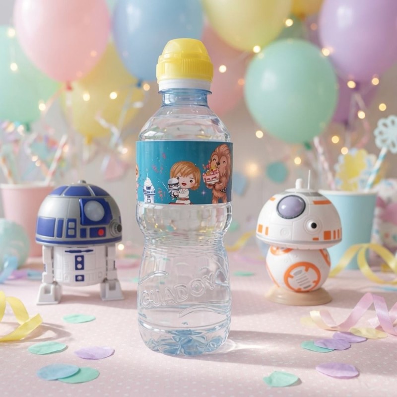Etiqueta Botella de Agua Star Wars Personalizada | Papelería de Fiesta