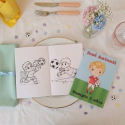 Libro Colorear A5 Fútbol con Caja Lápices | Detalles Cumpleaños