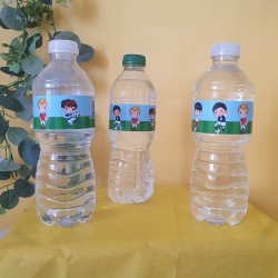 Etiqueta Botella de Agua Niño Futbolista | Papelería Eventos