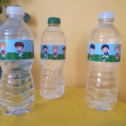 Etiqueta Botella de Agua Niño Futbolista | Papelería Eventos