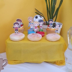 Minis Cake Toppers Niños Fútbol | Decoración de Cumpleaños
