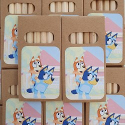 Caja Pequeña Lápices Madera Bluey Personalizada | Detalles
