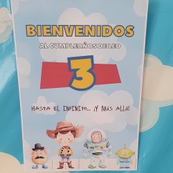 Letrero Bienvenidos Toy Story A4 | Decoración para Fiestas