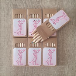 Caja Lápices de Colores Pantera Rosa | Regalo Original para Niños