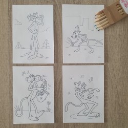 Pack Creativo Pantera Rosa: Láminas y Lápices | Regalo Infantil