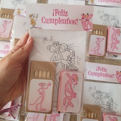 Kit Creativo Pantera Rosa: Colorear, Lápices y Plastilina | Regalo Fiesta