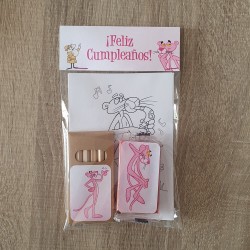 Kit Creativo Pantera Rosa: Colorear, Lápices y Plastilina | Regalo Fiesta
