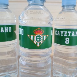 Etiqueta Personalizada para Botella de Agua | Temática Fútbol Betis