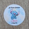 Pegatina Redonda Stitch y Scrump Acuarela | Disney Personalizado
