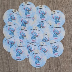 Pegatina Redonda Stitch y Scrump Acuarela | Disney Personalizado