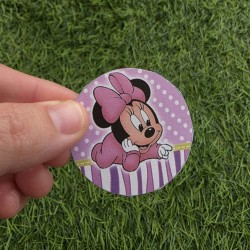 Etiqueta Redonda Minnie Mouse Bebé | Pegatinas Personalizadas