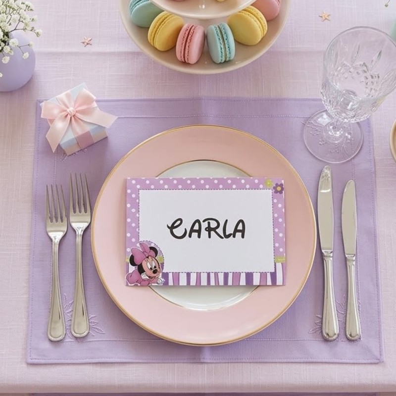 Tarjeta Marcasitios Minnie Mouse Bebé | Decoración de Mesa
