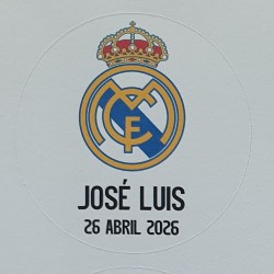 Pegatina Redonda Real Madrid | Adhesivo Fútbol Personalizado