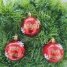 Bola de Navidad Roja Personalizada con Nombre | Adorno Árbol