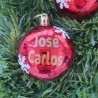 Bola de Navidad Roja Personalizada con Nombre | Adorno Árbol