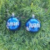 Bola de Navidad Azul Personalizada con Nombre | Adornos Árbol