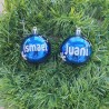 Bola de Navidad Azul Personalizada con Nombre | Adornos Árbol