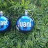 Bola de Navidad Azul Personalizada con Nombre | Adornos Árbol