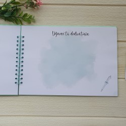 Libro de Firmas Comunión Niña: Diseño Lazo Verde Agua | Recuerdo Elegante