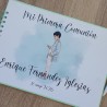 Libro de Firmas Comunión Niño: Diseño Verde Agua | Recuerdo Elegante