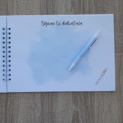 Libro de Firmas Comunión Niña: Diseño Lazo Celeste | Recuerdo Sofisticado